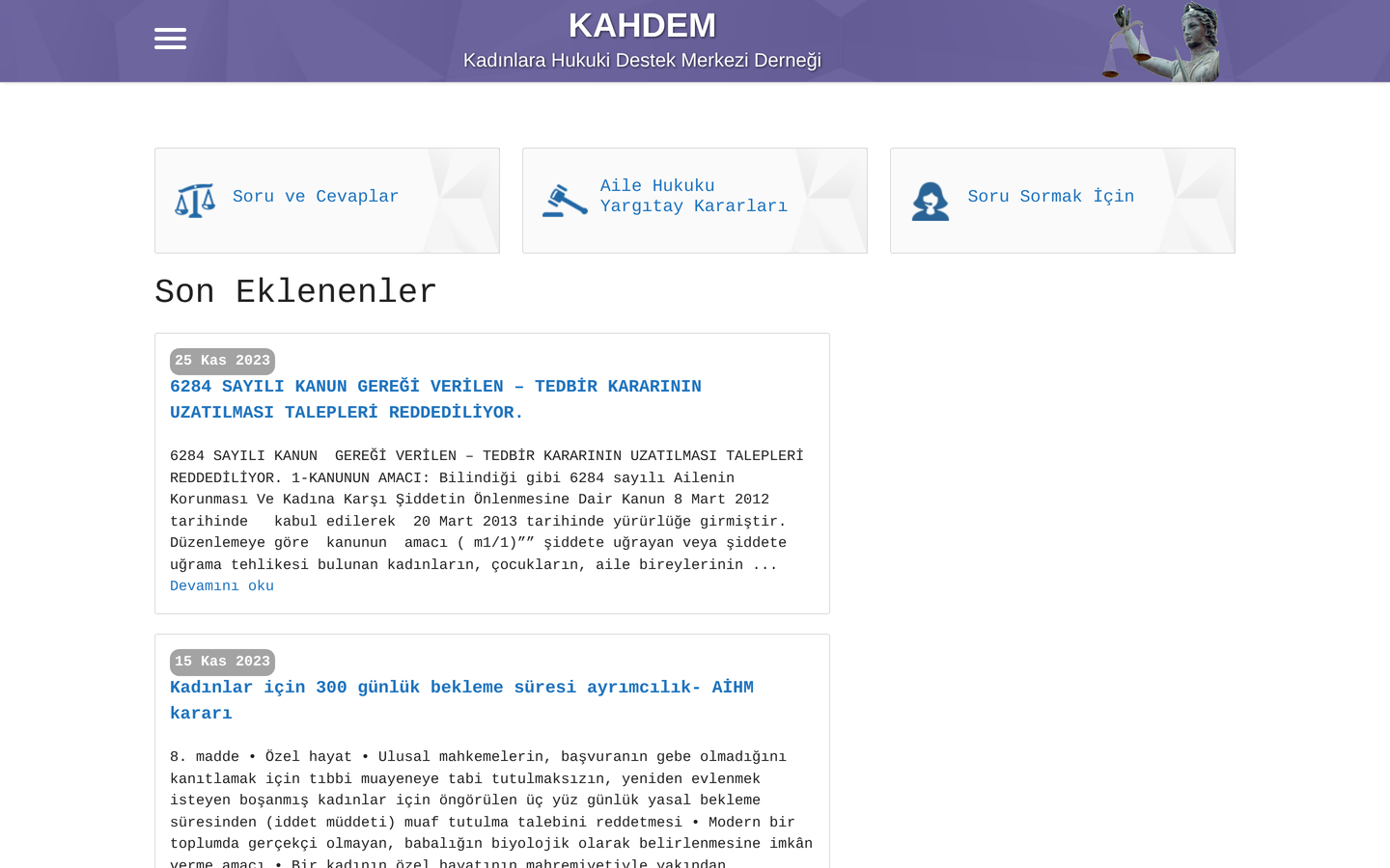 Kadınlara Hukuki Destek Merkezi (KAHDEM)